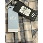 Travis Mathew Flannel Shirt Men's Small Cloud Collection Gray Plaid