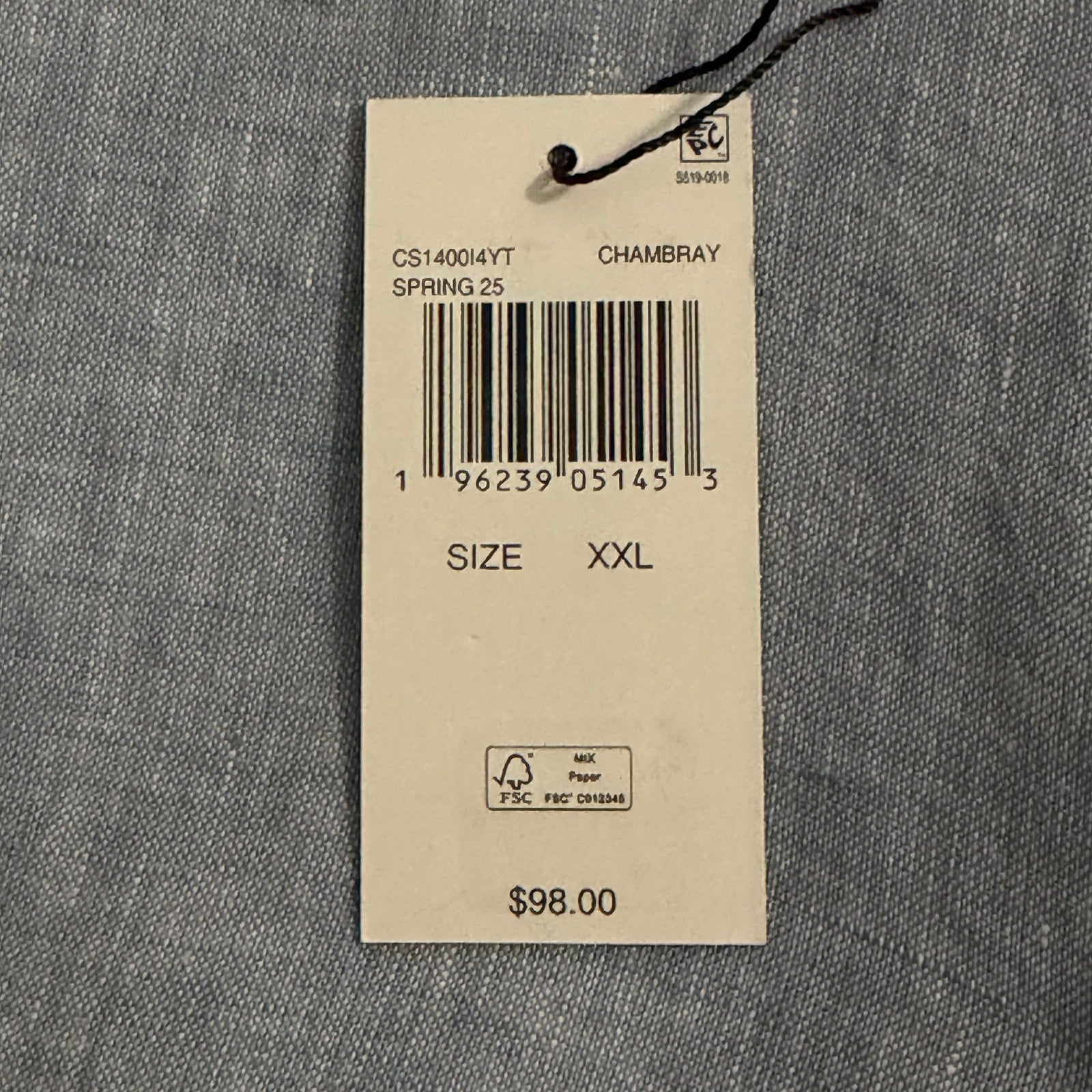 Michael Kors Linen Shirt Men's XXL Slim Fit Short Slv Button-Down Chambray