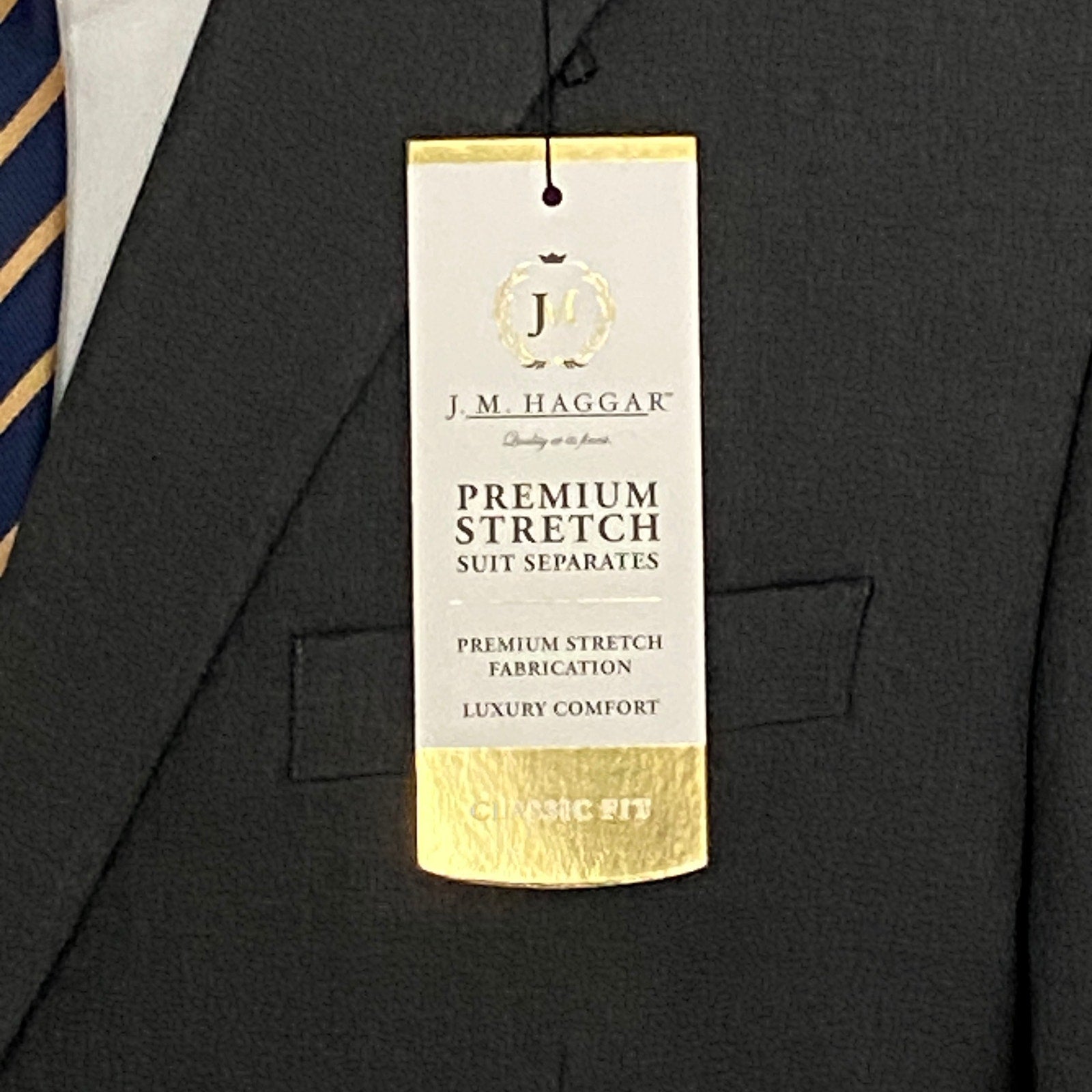 Haggar Suit Jacxket Men's 42S Classic Fit Premium Stretch Charcoal