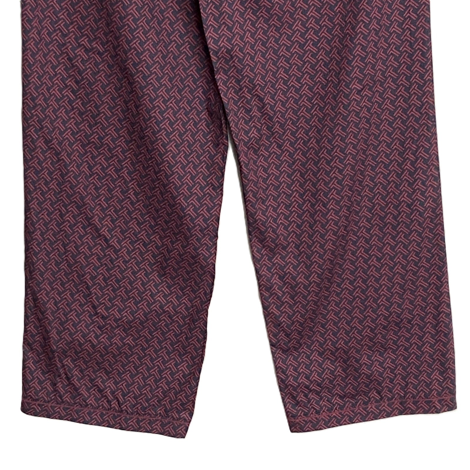 Ted Baker Sleep Pant Men's Small Woven Cotton Drawstring Pockets Red & Black