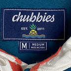 Chubbies Rugby Shirt Men's Medium Long Sleeve Cotton Green Stripe