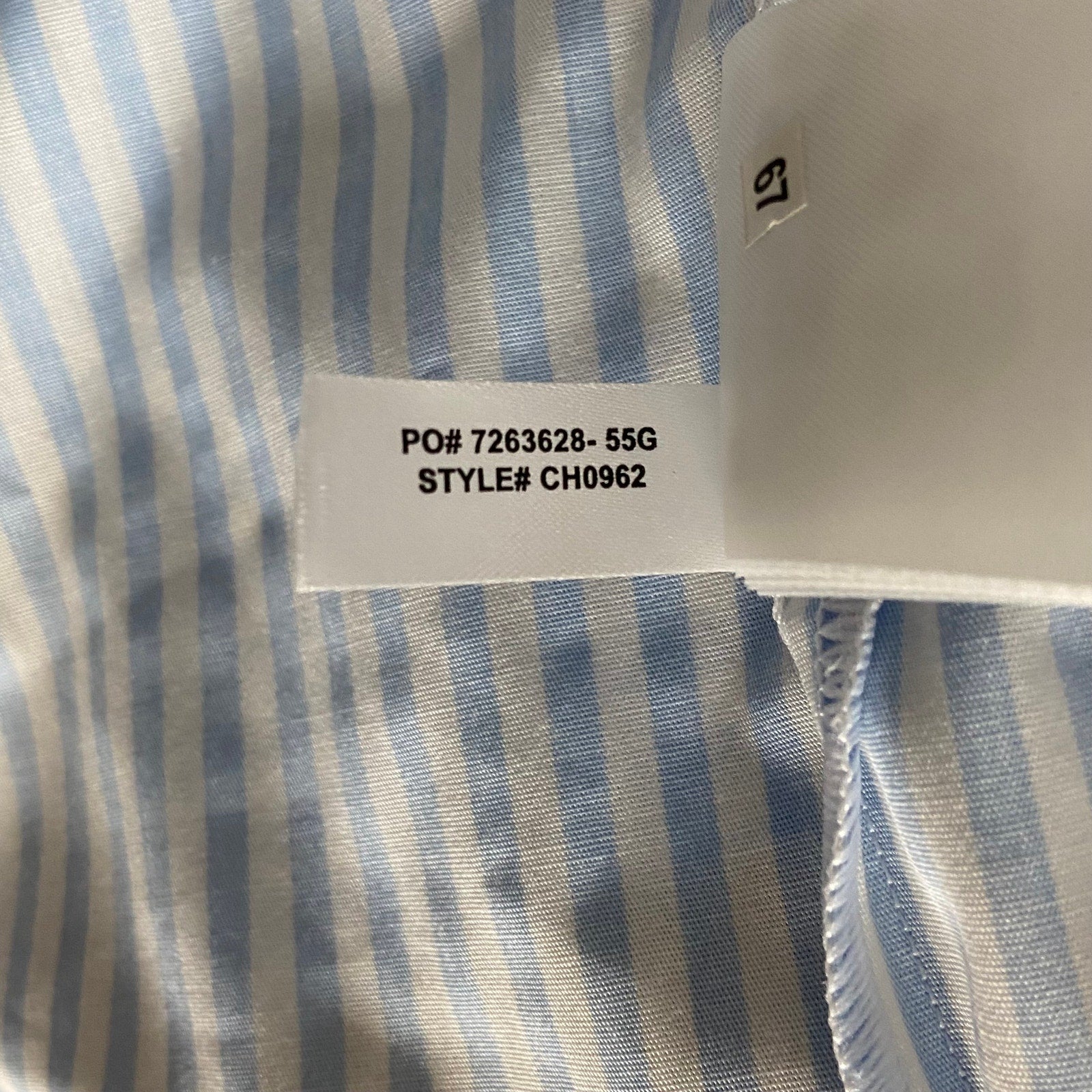 Lacoste Sleepwear Men's XL Poplin Pajama Shirt Cotton Blue Pinstripe