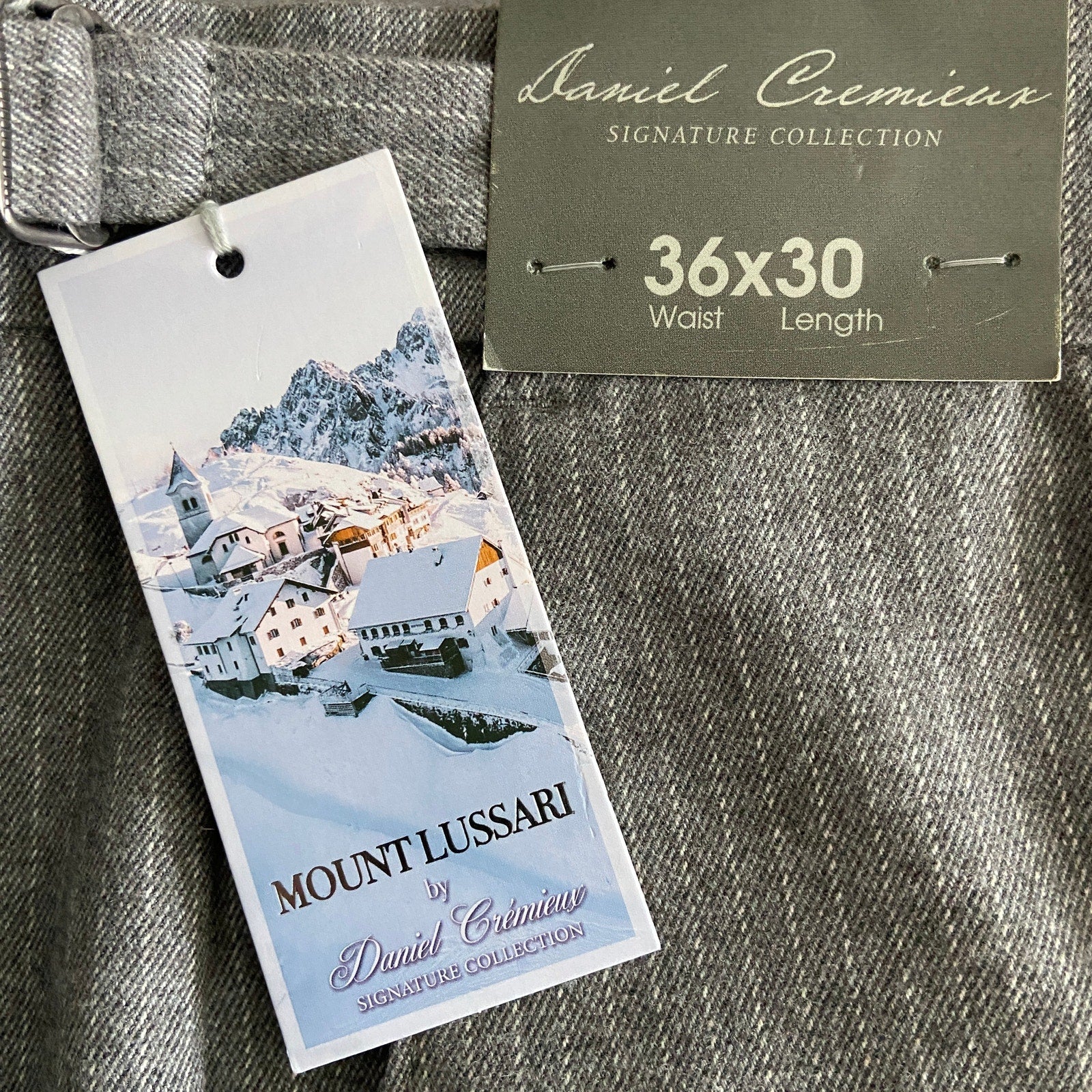 Daniel Cremieux Signature Men's 36x30 Mount Lussari Flannel Dress Pant Grey