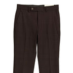 Calvin Klein Dress Pant Men's 30"x30" Slim Fit Flat Front Stretch Wine Plaid