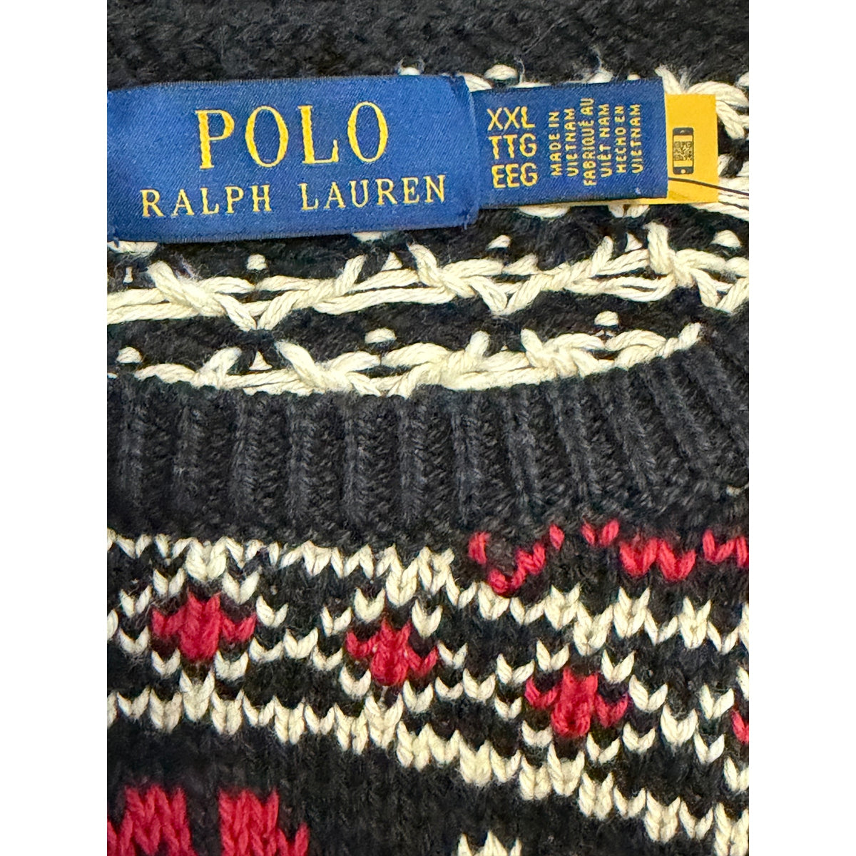 Polo Ralph Lauren Men's XXL Snowflake Cotton Cashmere Sweater Black