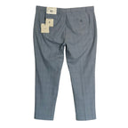 Calvin Klein Dress Pant Men's 40"x30" Slim Fit Flat Front Stretch Blue Plaid