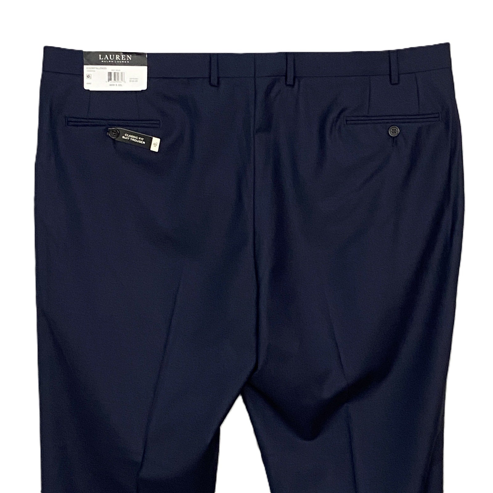 Lauren Ralph Lauren Suit Pant Men's 44x32 Classic Fit Ultraflex Solid Navy