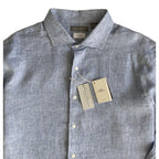 Daniel Cremieux Linen Shirt Men's XXL Signature Albini Fabrics Blue & Gray