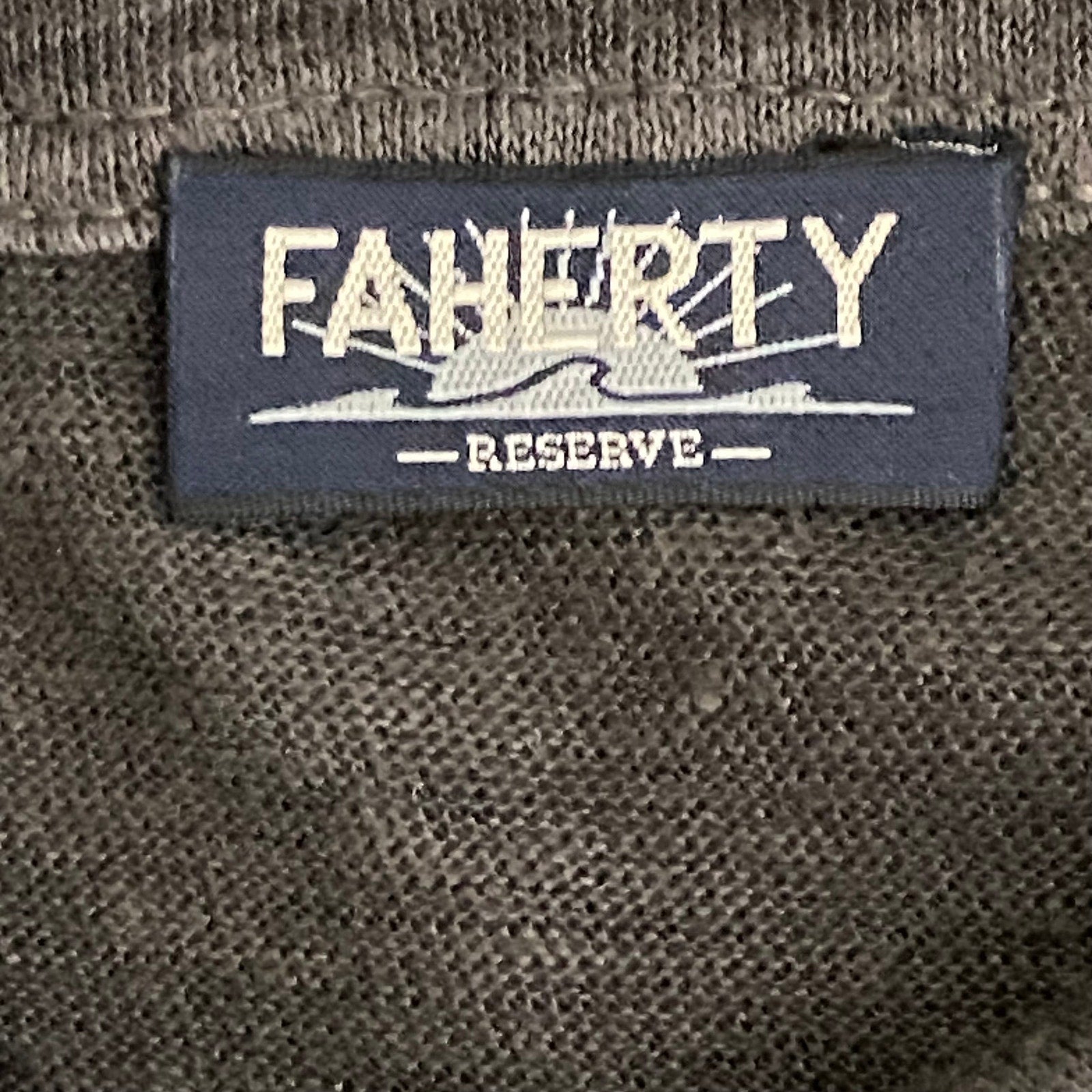 Faherty Polo Shirt Men's XL Reserve Short Sleeve Linen Washed Black