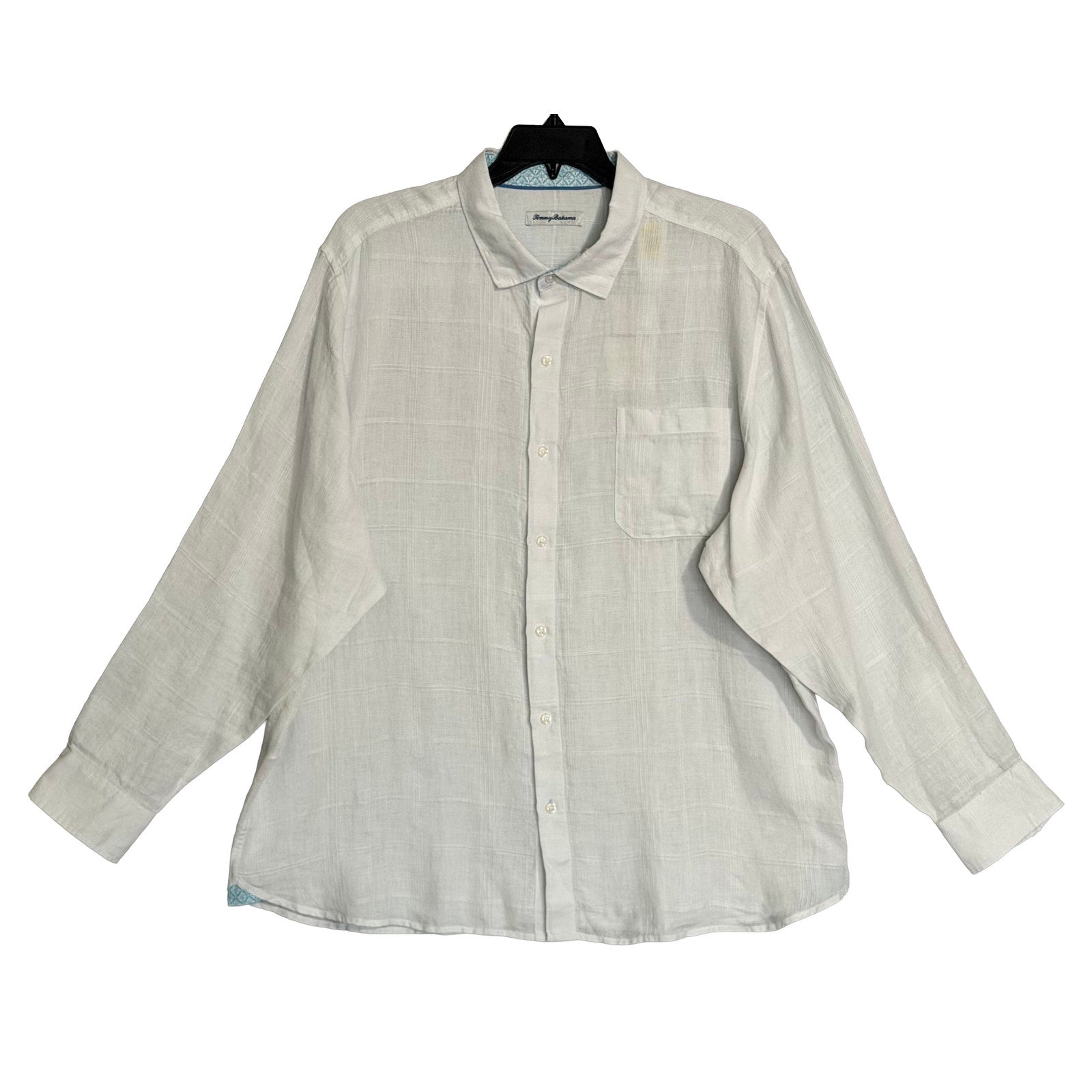 Tommy Bahama Shirt Men's XXL "Paradisio Plaid" Linen Long Sleeve