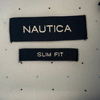 Nautica Dress Shirt Men's 15-15.5 34/35 Performance Slim Fit Blue Dot