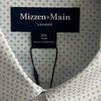 Mizzen+Main Shirt Men's XXL Leeward Trim Fit Long Slv White Double Diamond