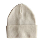 Armani Exchange Milano / New York Knit Beanie One Size Folded Cuff White