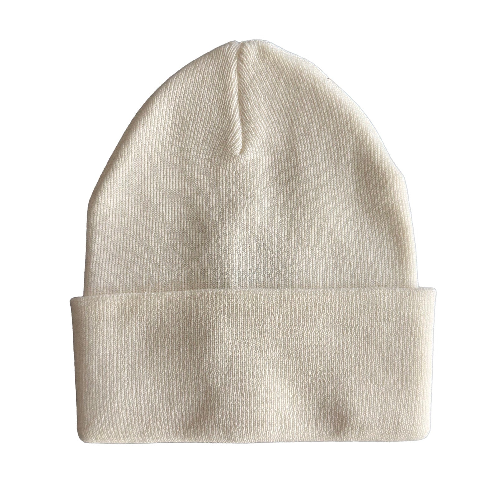 Armani Exchange Milano / New York Knit Beanie One Size Folded Cuff White