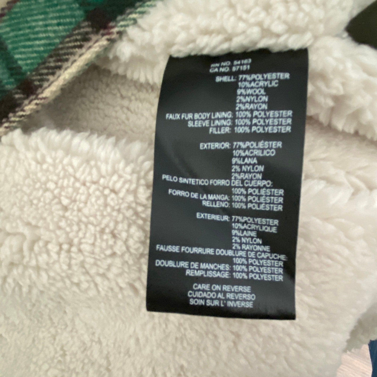 Bass Outdoors Men's Large Sherpa-Lined Jacket Green Plaid