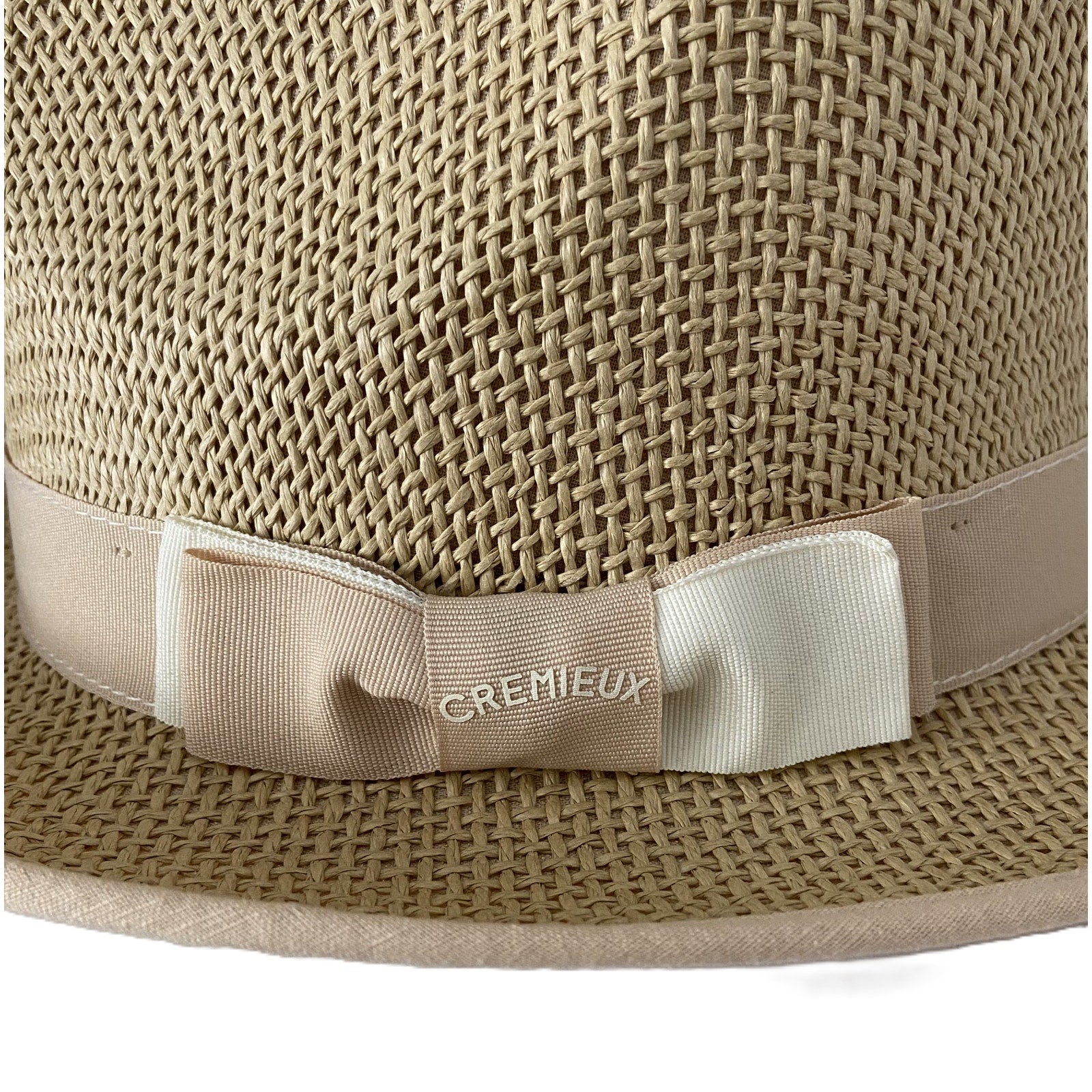 Daniel Cremieux 38 Blue Label Tan Braided Straw Fedora Hat Small/Medium