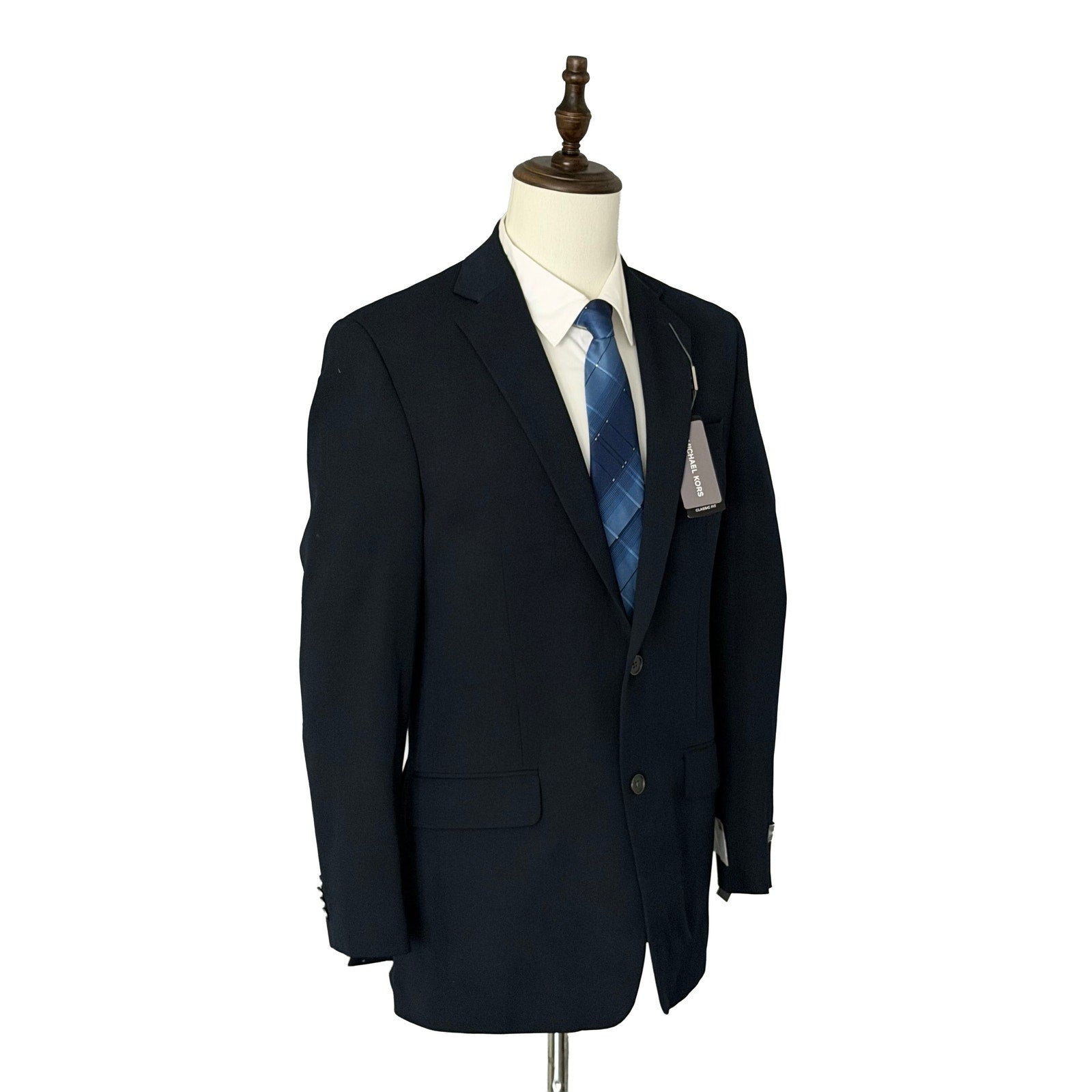 Michael Kors Suit Jacket Men's 38 Long Classic Fit Stretch Fabric Navy Blue