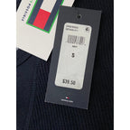 Tommy Hilfiger Tee Men's Small Long Sleeve Waffle-Knit Crew Neck Navy Blue