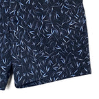 Boss Karlos Shorts Men's 38R Regular Fit Dark Blue Vine Print Stretch