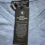 Hart Schaffner Marx Sweater Men's 3XB Big & Tall V-Neck Merino Wool Lt Blue