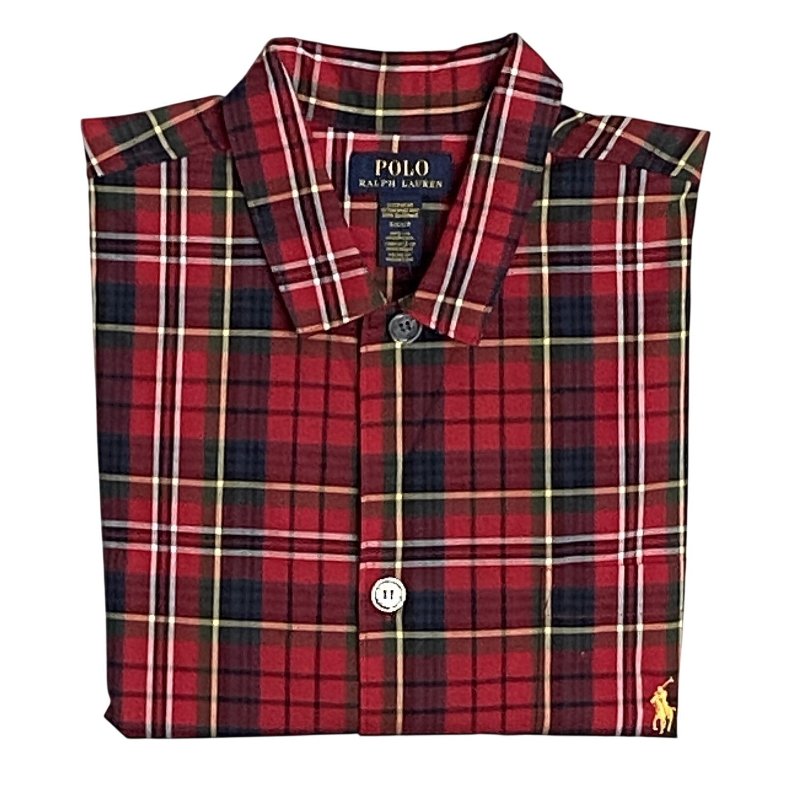 Polo Ralph Lauren Sleepwear Men's Small Shirt Long Sleeve Pocket Cotton