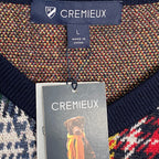 Daniel Cremieux V-Neck Sweater Men's Large Patchwork Plaid Fine Merino Wool