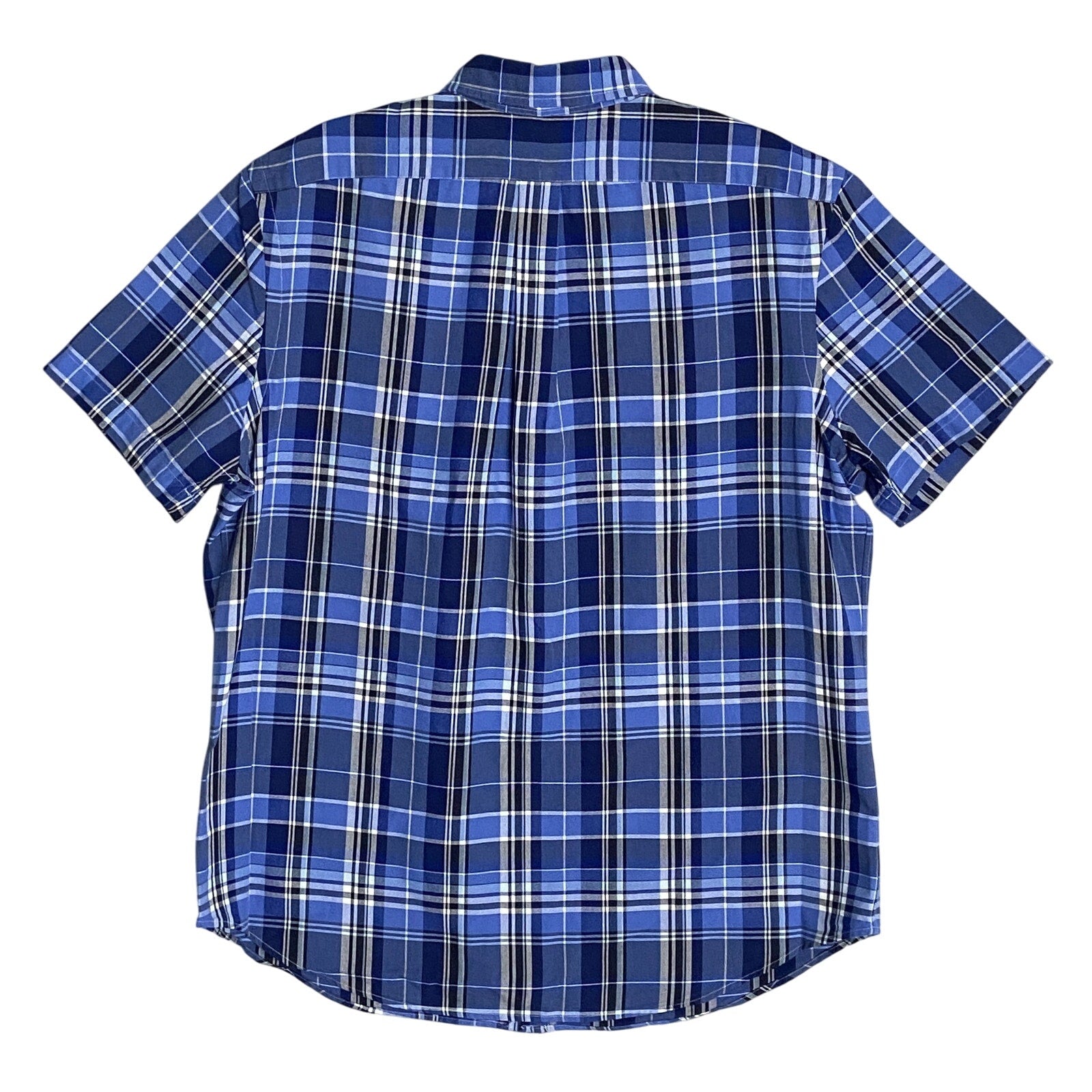 Polo Ralph Lauren Shirt Men's Medium Classic Fit Button-Down Blue Plaid