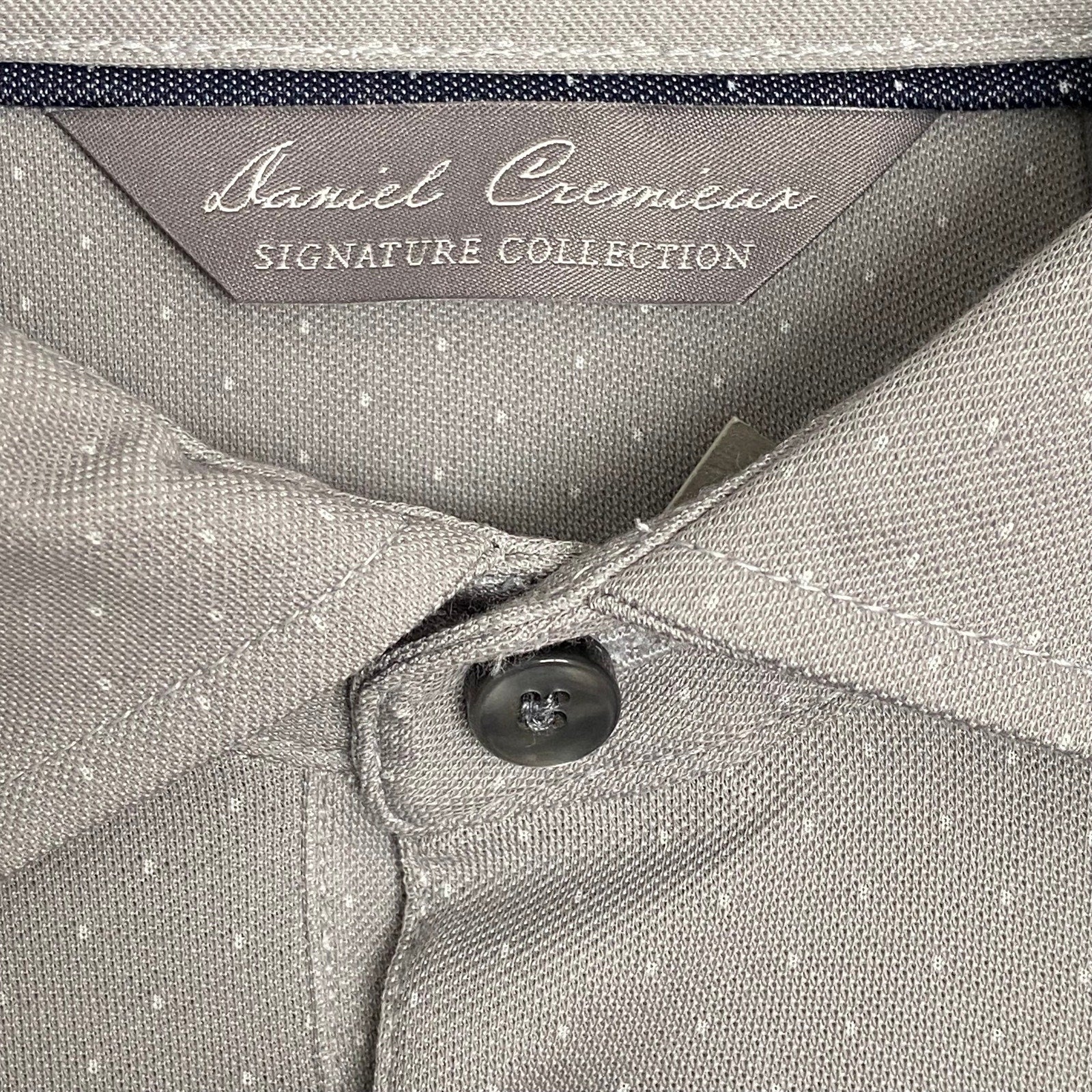 Daniel Cremieux Polo Shirt Men's XL Long Sleeve Pima Cotton Lt Grey Heather