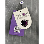 Tayion Men's 44L Suit Jacket Acontour Lined Stretch Fabric Grey Stripe