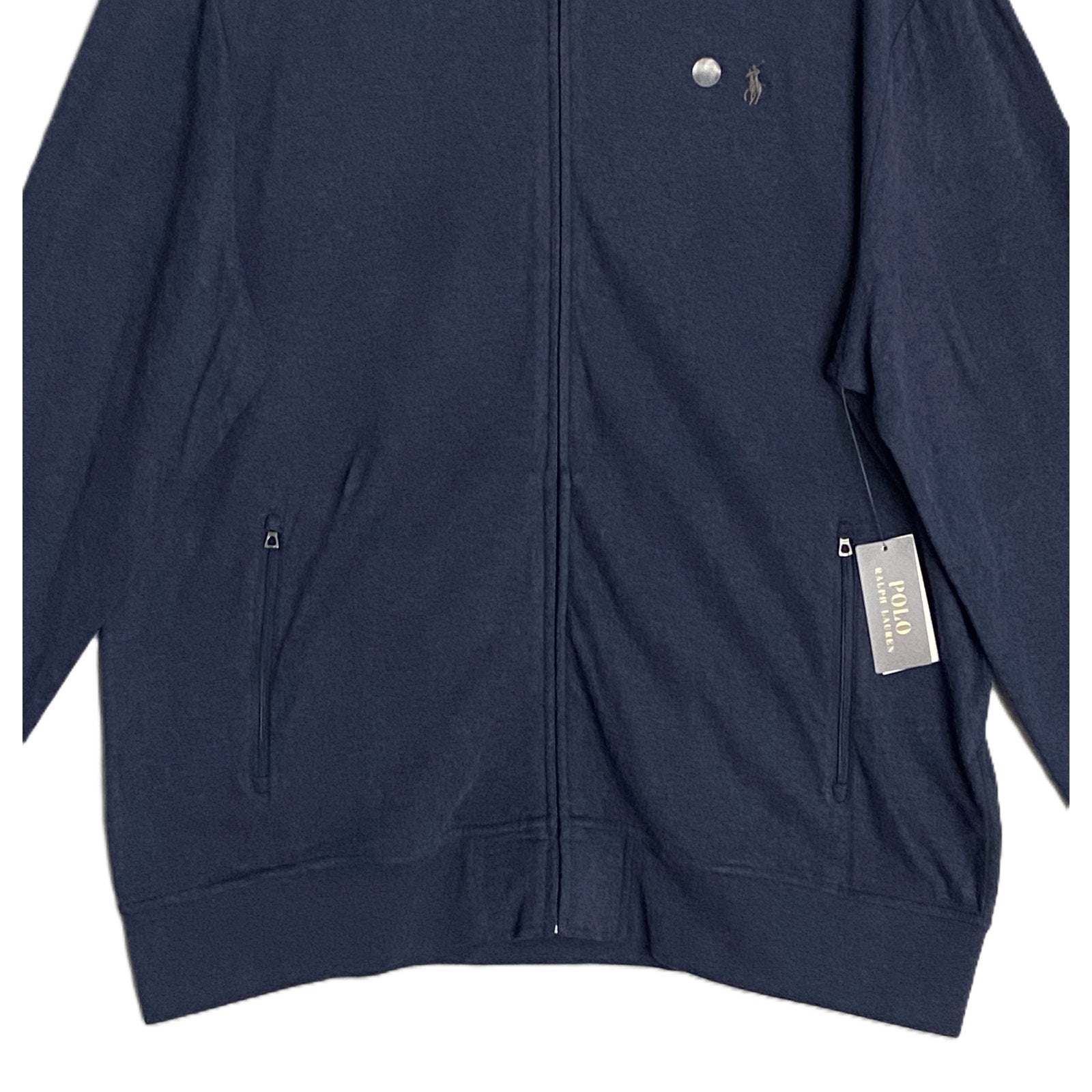 Polo Ralph Lauren Men's XXL Full-Zip Luxury Jersey Baseball Jacket Blue