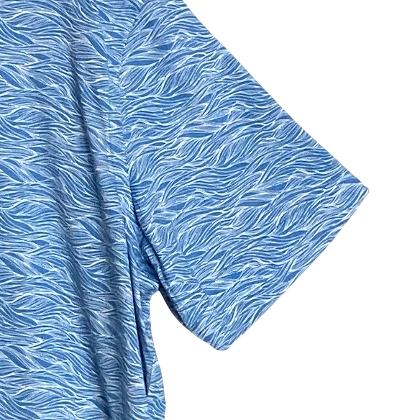 Daniel Cremieux Shirt Men's Large Button-Up Short Sleeve Shirt Blue & White