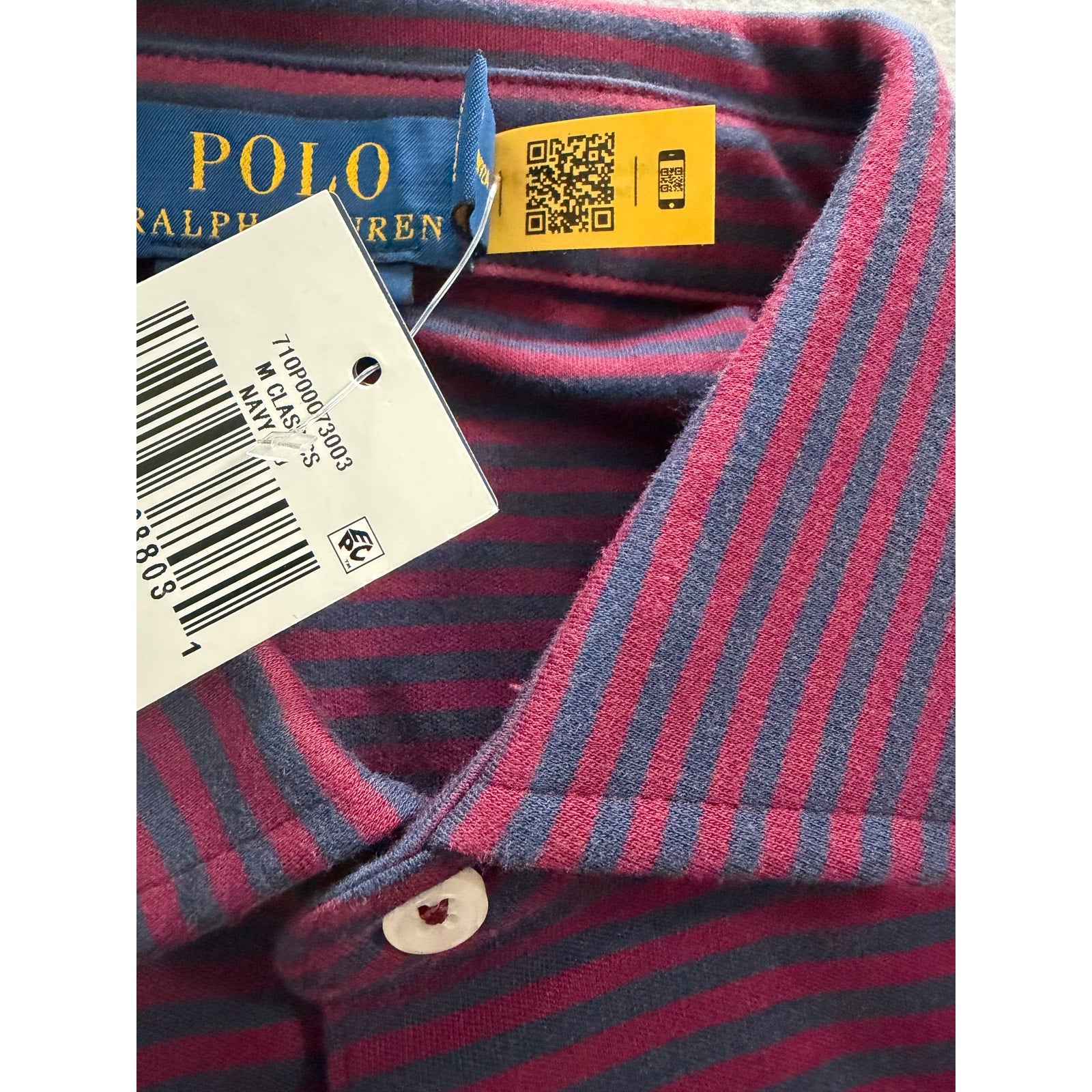 Polo Ralph Lauren Shirt Men's Small Classic Fit Polo Shirt Blue Red Stripe