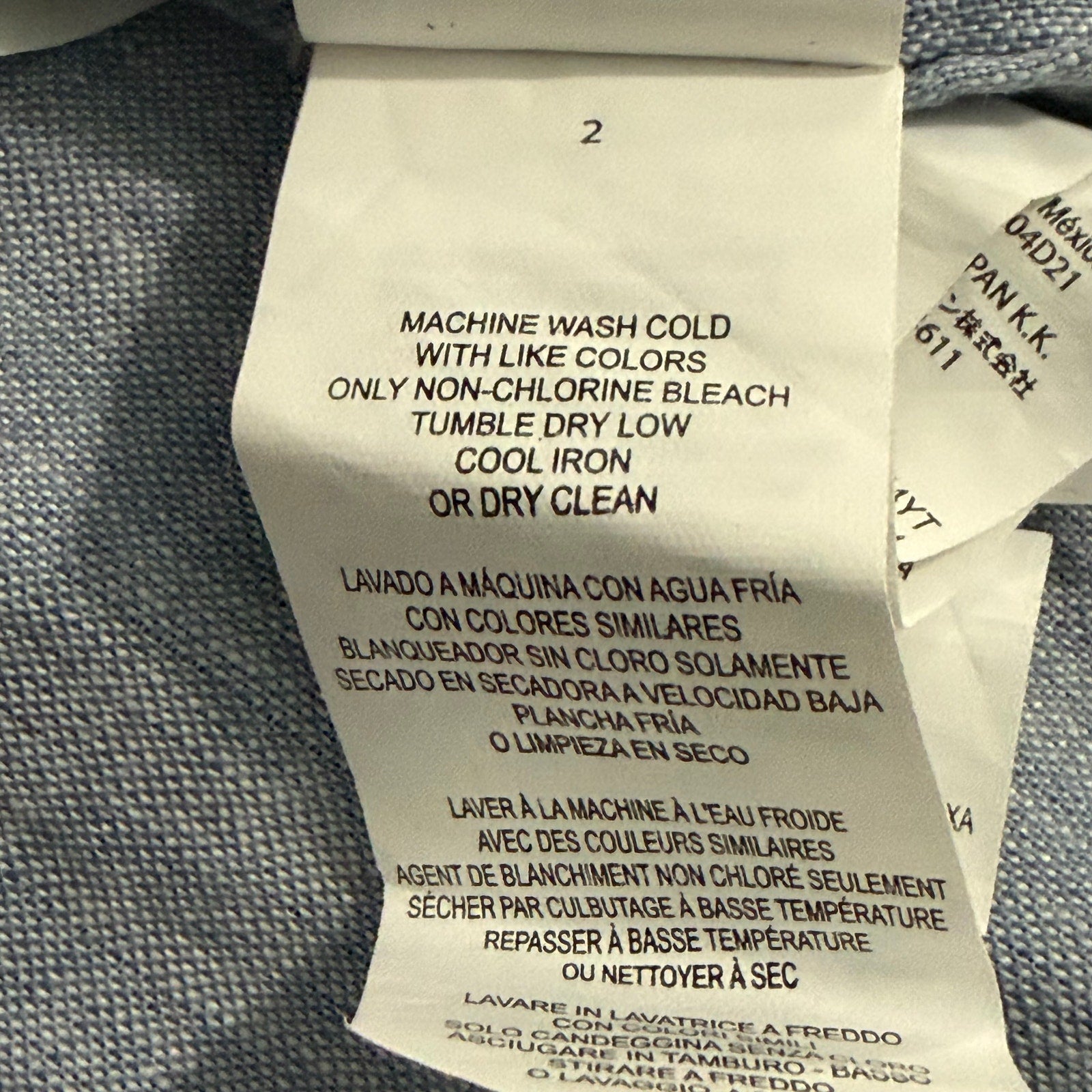 Michael Kors Linen Shirt Men's XXL Slim Fit Short Slv Button-Down Chambray