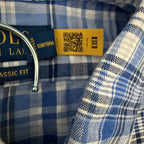 Polo Ralph Lauren Shirt Men's Large Classic Fit Long Sleeve Blue Plaid