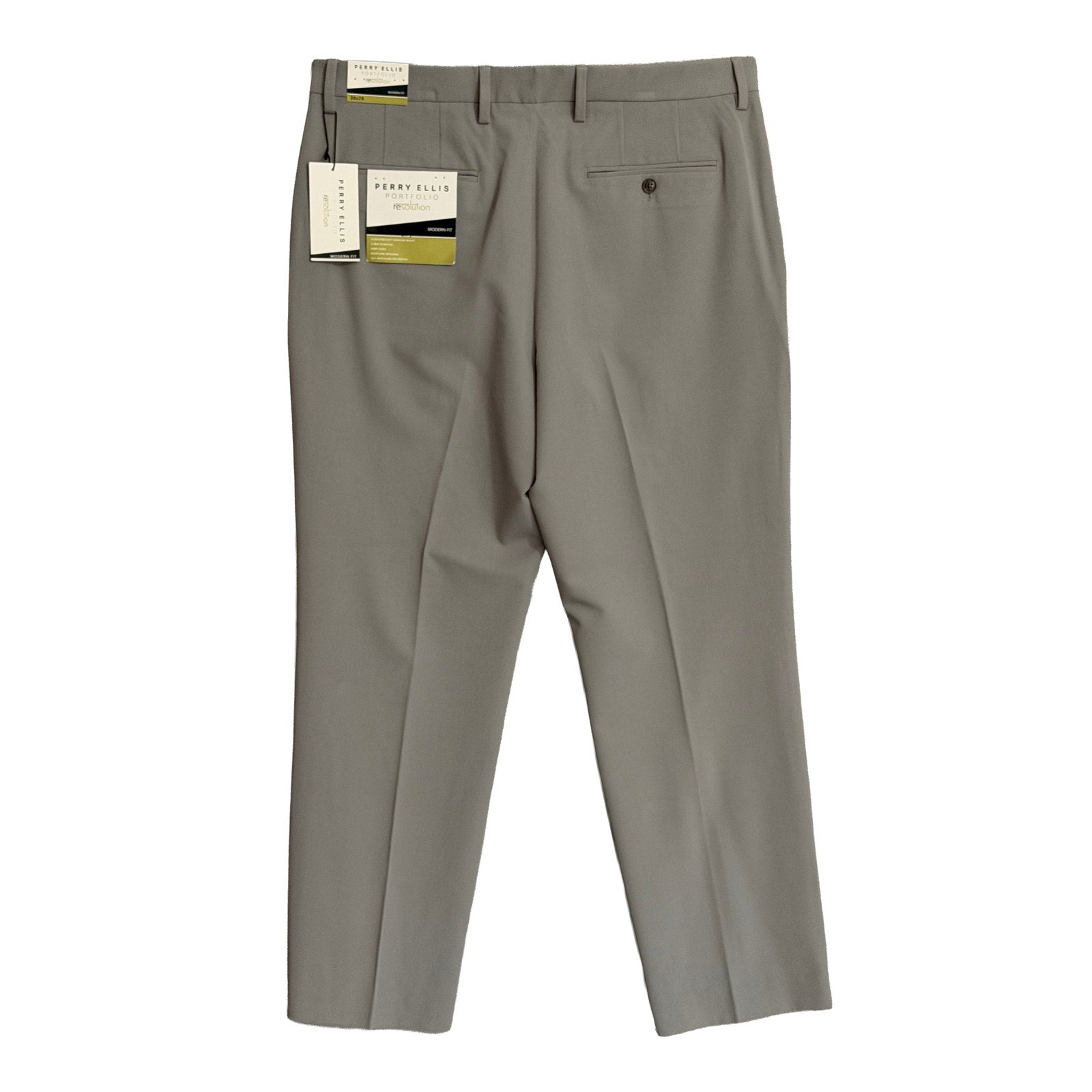 Perry Ellis Portfolio Pants Men's 36x29 Modern Fit Dress Pant Chiseled Stone NEW