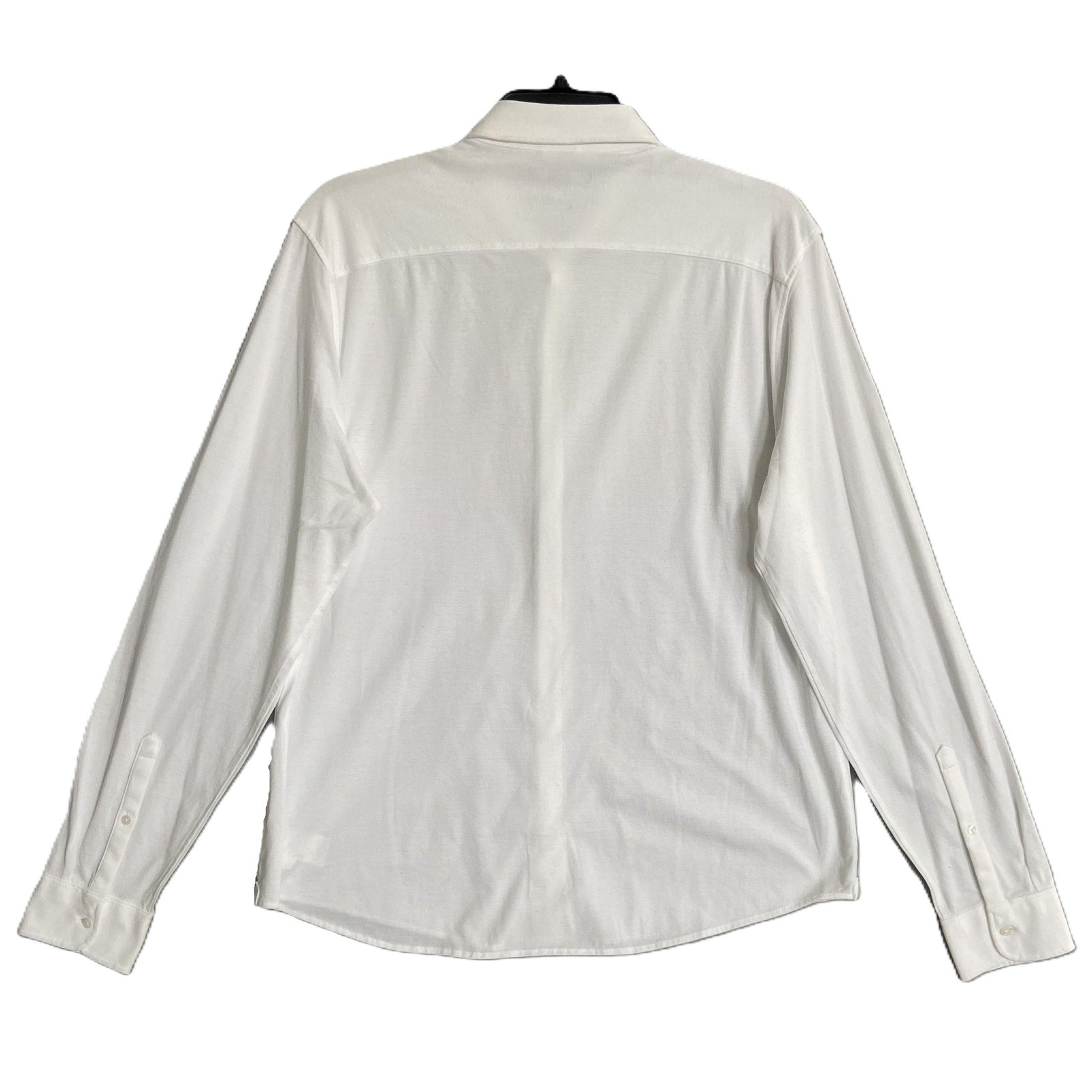 Michael Kors Dress Shirt Men's XL Slim Fit Long Sleeve Stretch White Knit