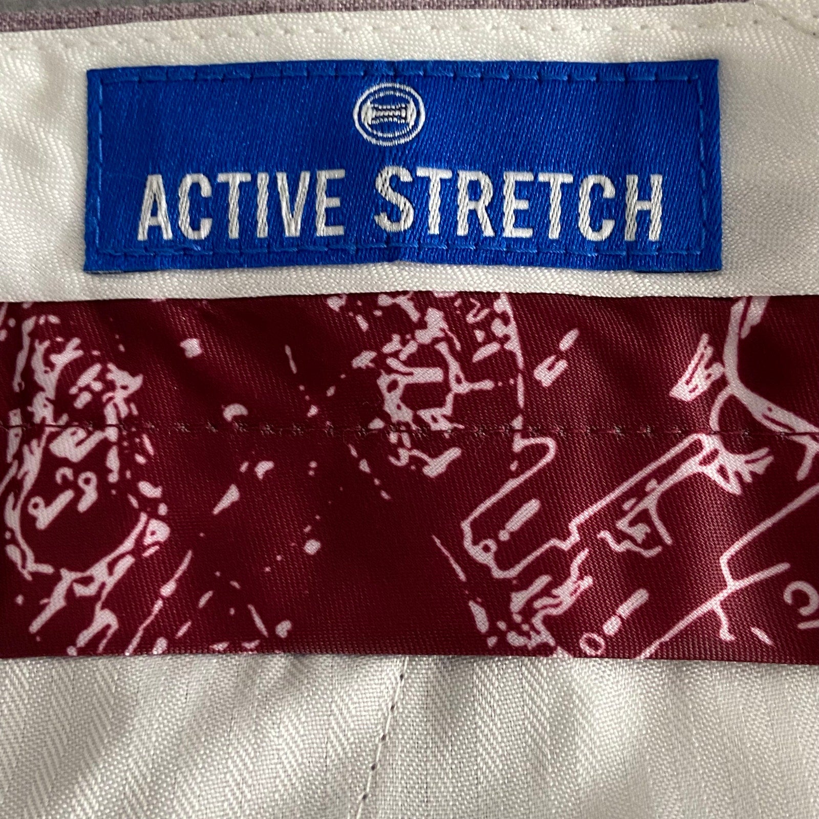 Nautica Ceylon Dress Pant Men's 46x32 Flat Front Active Stretch Lt Burgundy