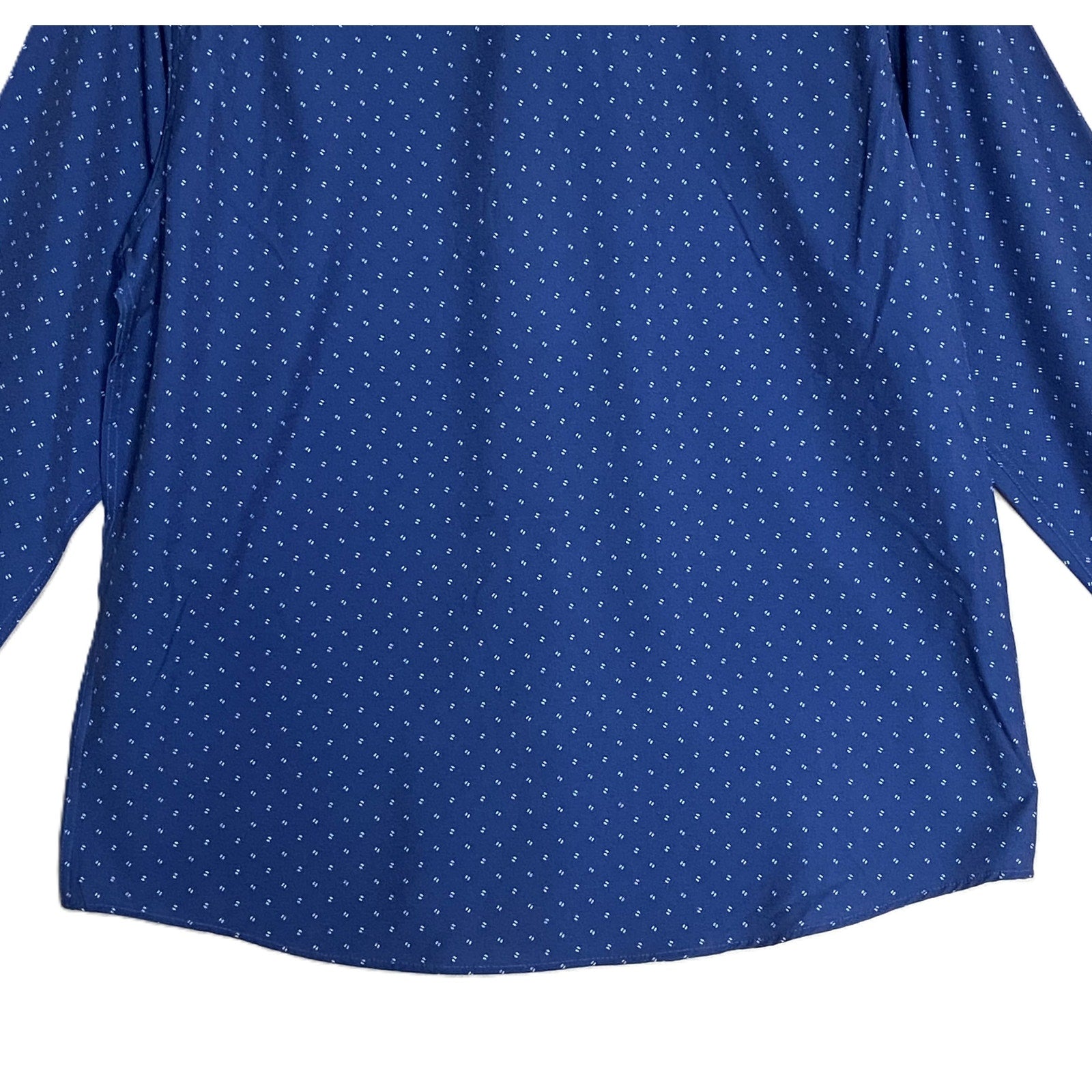 Nautica Dress Shirt Men's XL 17-17.5 34/35 Performance Slim Fit Blue Geo