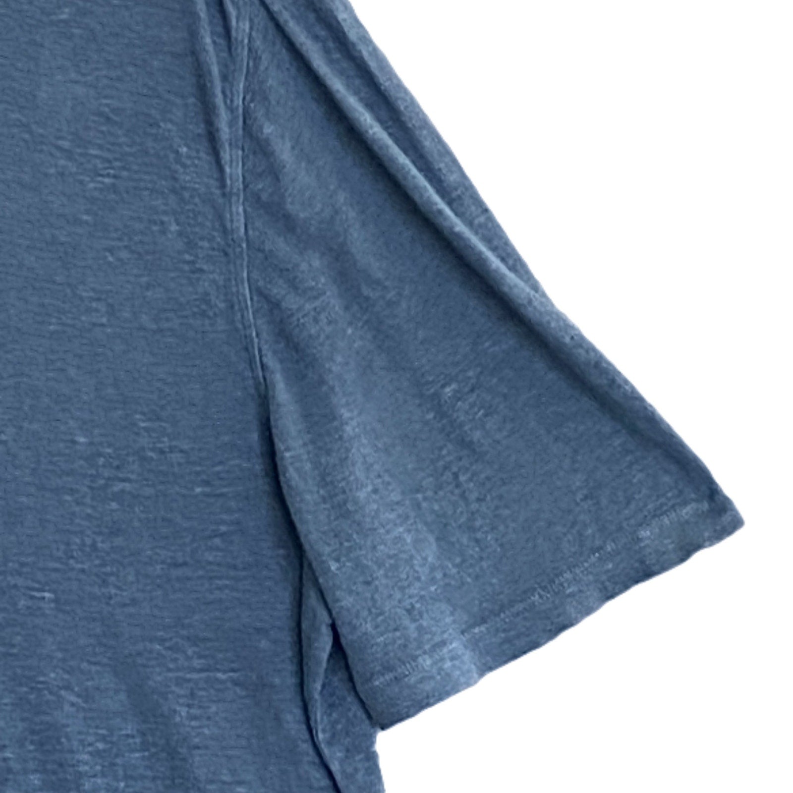 Faherty Polo Shirt Men's Large Reserve Short Sleeve Linen Deep Marine Blue