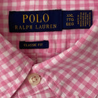 Polo Ralph Lauren Shirt Men's XXL Classic Long Slv Oxford Pink White Gingham