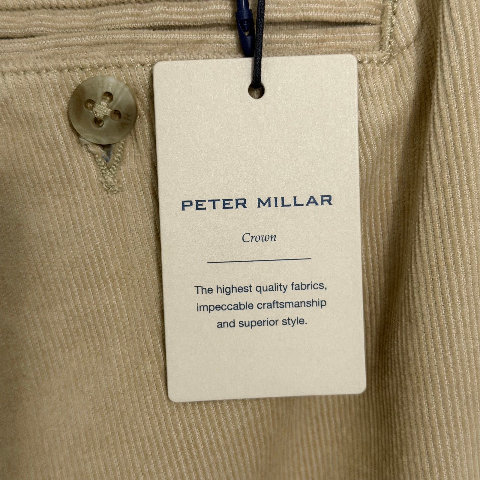 Peter Millar Pants Men's 34"x34" Superior Soft Corduroy Dress Pant Stone