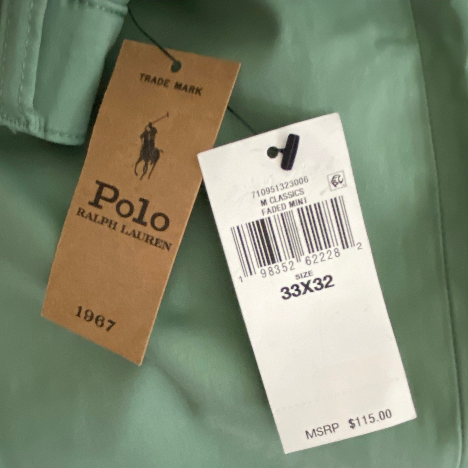 Polo Ralph Lauren Pants Men's 33x32 Varick Slim Straight Stretch Faded Mint