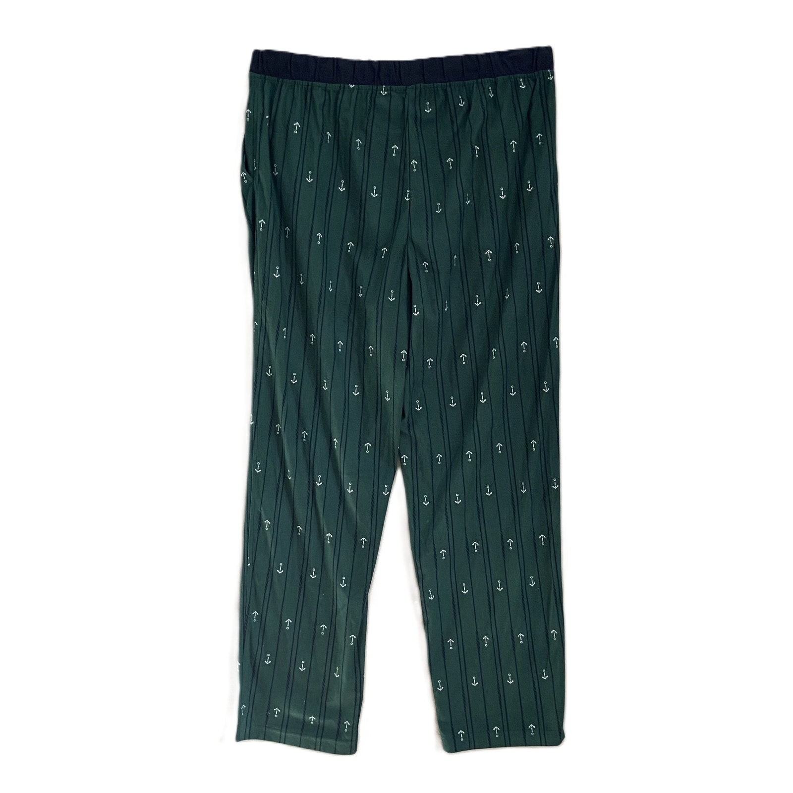 Nautica Sleep Pant Men's Large Fleece Elastic Waist Pockets Green