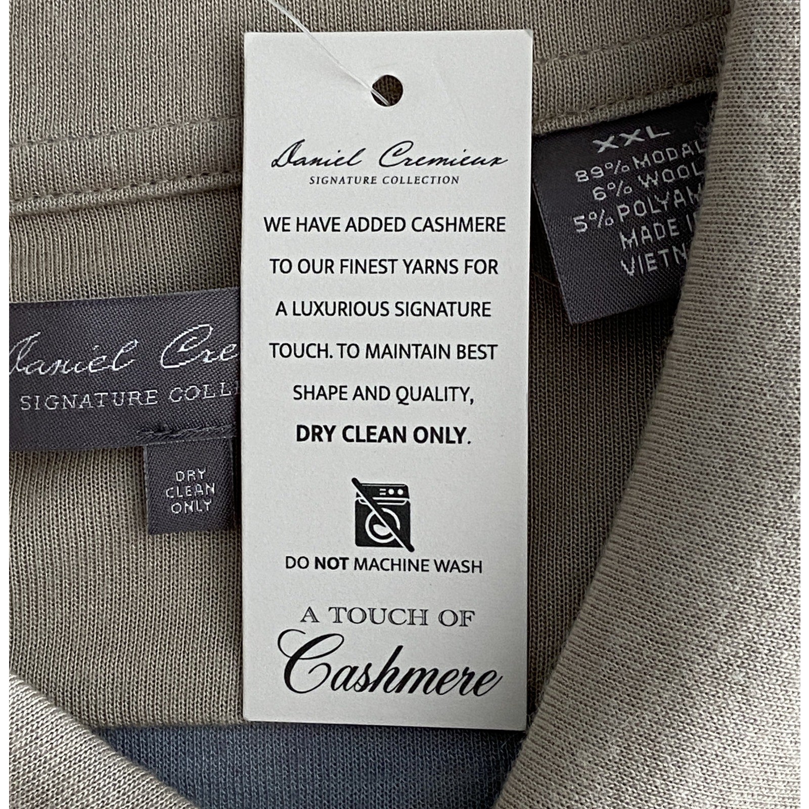 Daniel Cremieux Polo Shirt Signature Collection Men's XXL Long Sleeve Beige