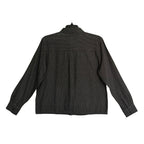 BDG Button-Up Shirt Men's Large Long Sleeve Gray Micro-Houndstooth