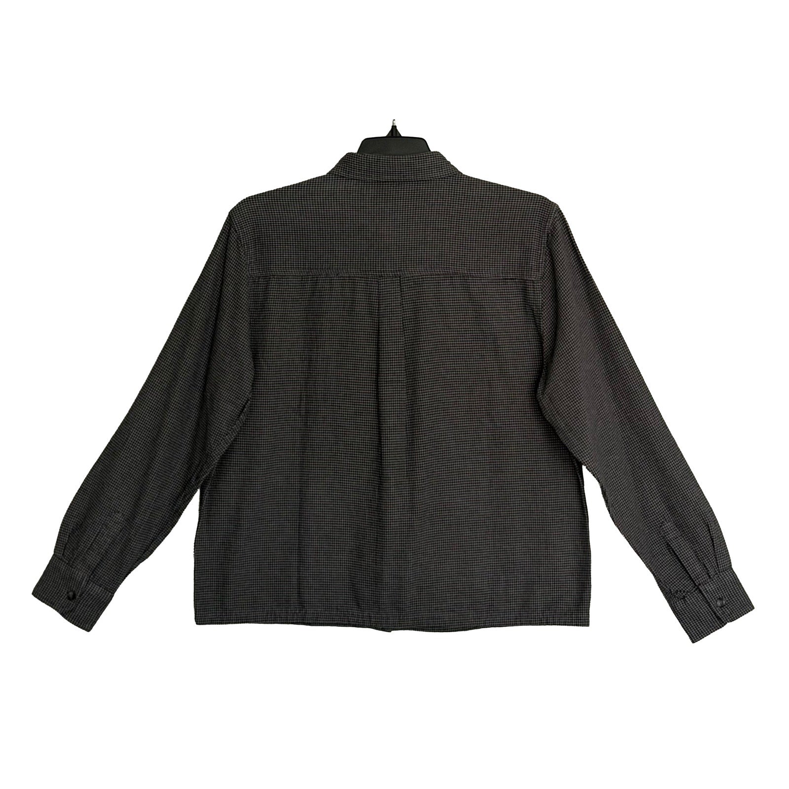 BDG Button-Up Shirt Men's Large Long Sleeve Gray Micro-Houndstooth