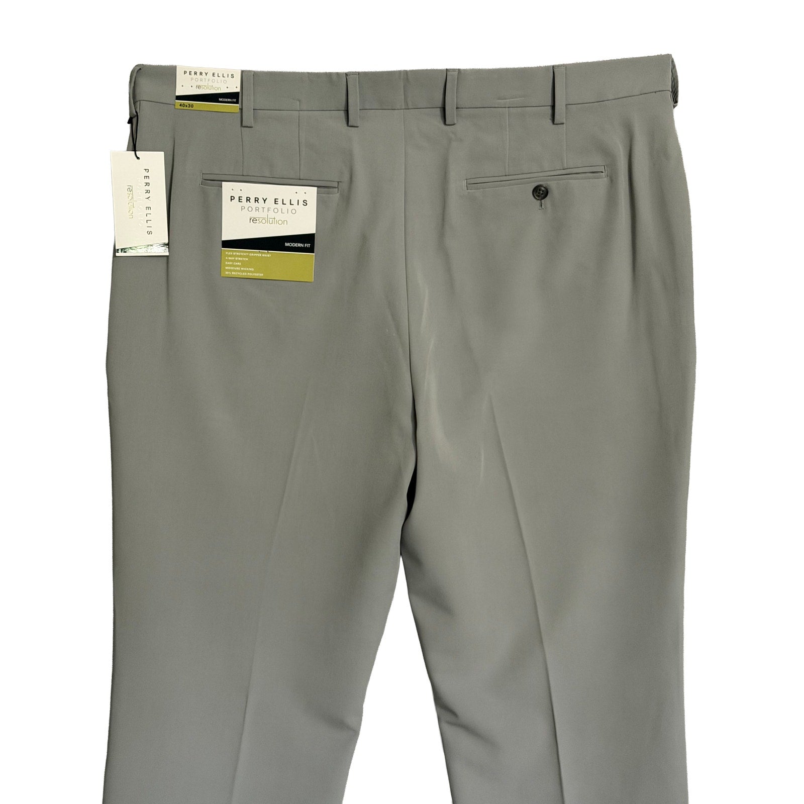 Perry Ellis Portfolio Pants Men's 40x30 Modern Fit Dress Pant Chiseled Stone