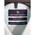 Hart Schaffner Marx Shirt Men's Medium Short Slv Comfort Stretch Cotton Blue