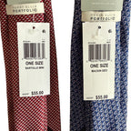 Perry Ellis Portfolio Men's Ties Lot of 2 Red Bartolle Mini & Navy Mackin Geo
