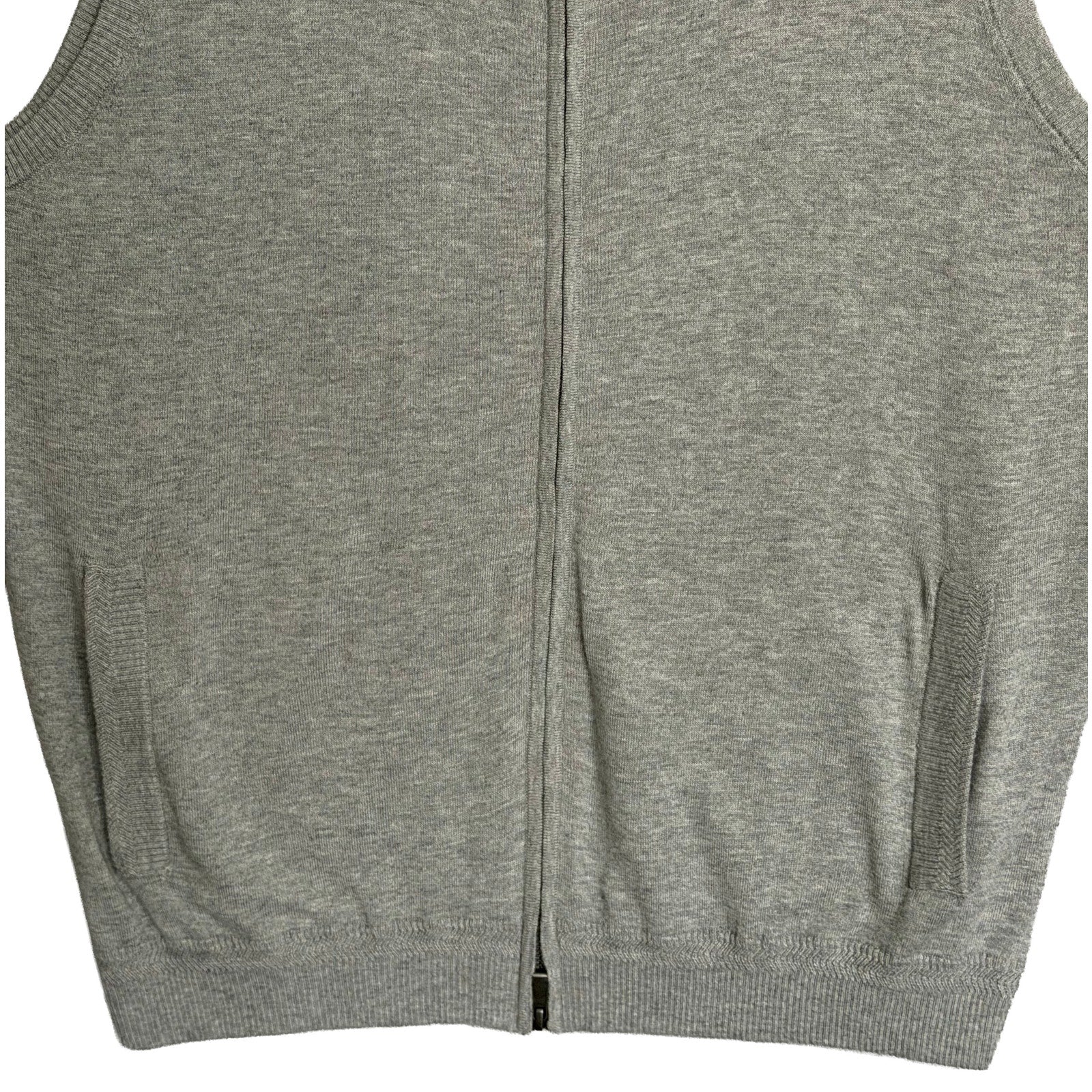 Daniel Cremieux Sweater Vest Men's Large Full Zip Cotton Cashmere Blend Grey Heather